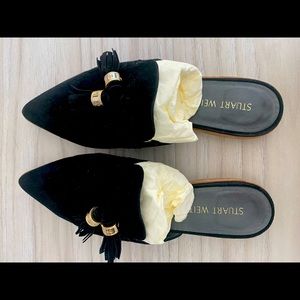 Stuart Weitzman suede slides